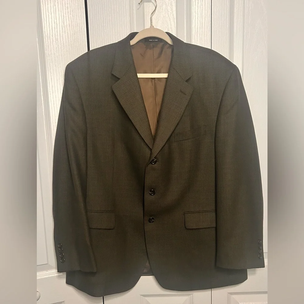 Ralph Lauren Houndstooth Blazer 44S Brown Checkered Black Label Wool 3-Button‎